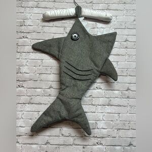 Holiday Time Gray Shark Christmas Stocking w/ Teeth 20in